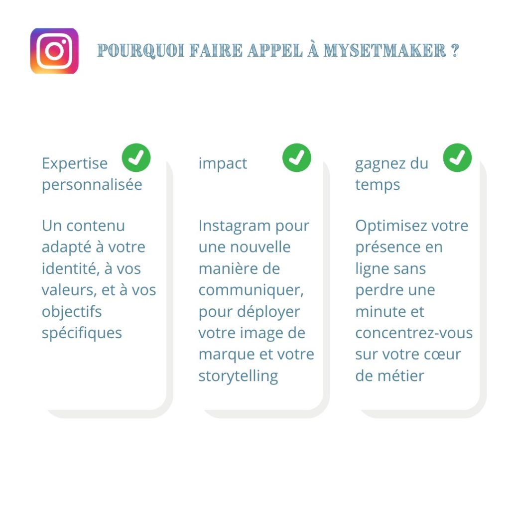 Avantages à travailler avec mysetmaker pour fabriquer promouvoir son compte instagram